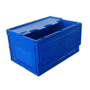 Pack of 2 Plastic 32 L Folding Storage Crate Box Fold Flat Crate
